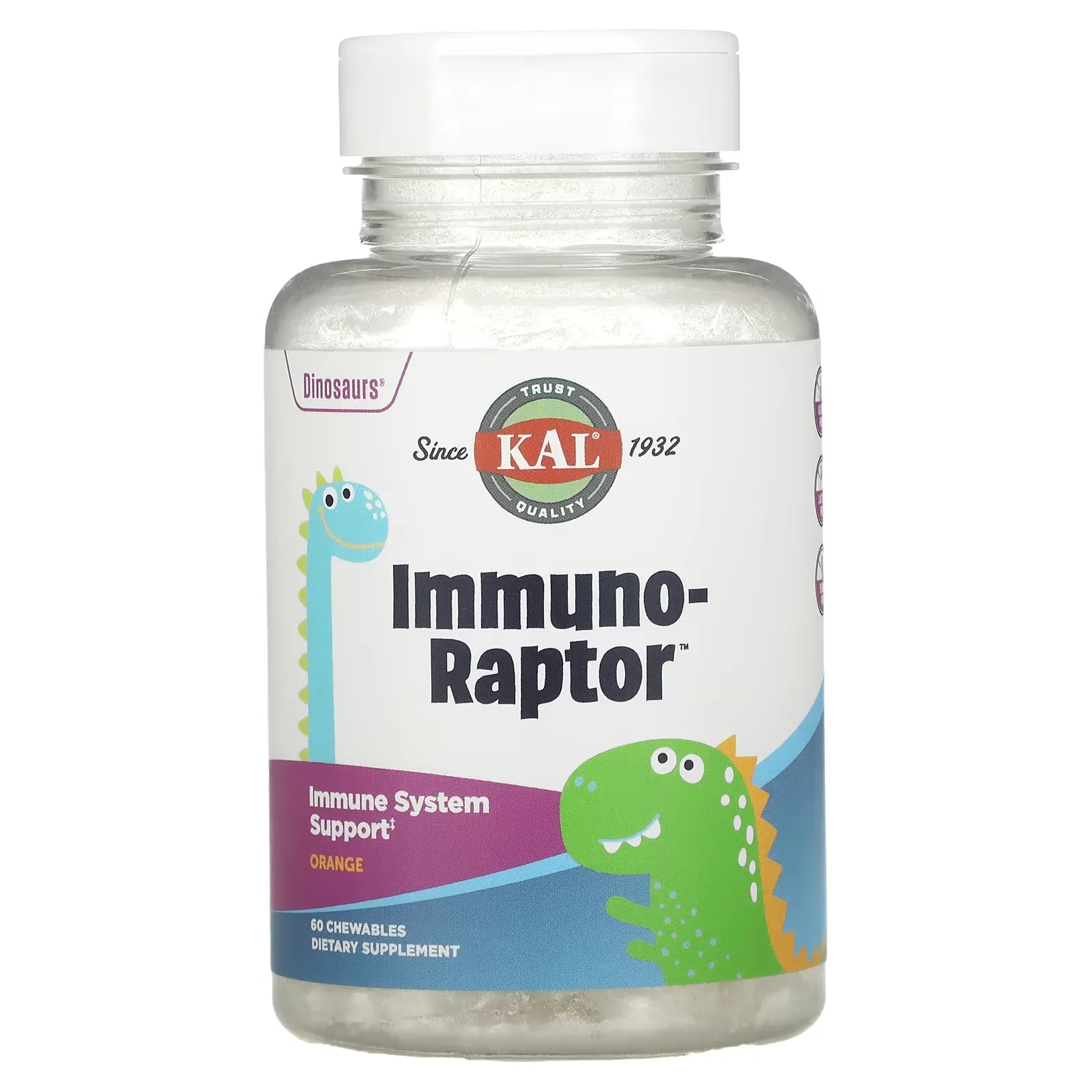 Dinosaurs, Immuno-Raptor, Orange, 60 Chewables