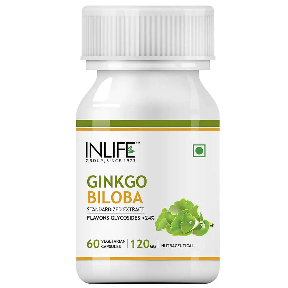 INLIFE Ginkgo Biloba Extract 120 mg,  60 veggie capsule(s)