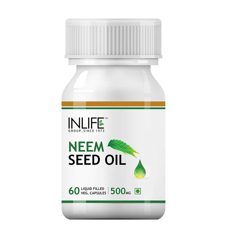 INLIFE Neem Seed Oil Supplement- 500mg (60 Veg. Capsules)