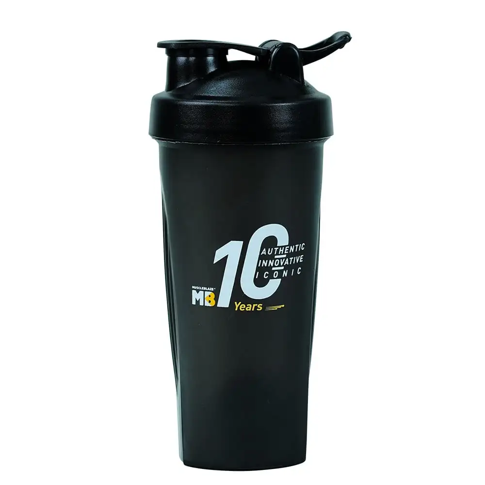 MuscleBlaze 10 years Shaker,  Black  650 ml