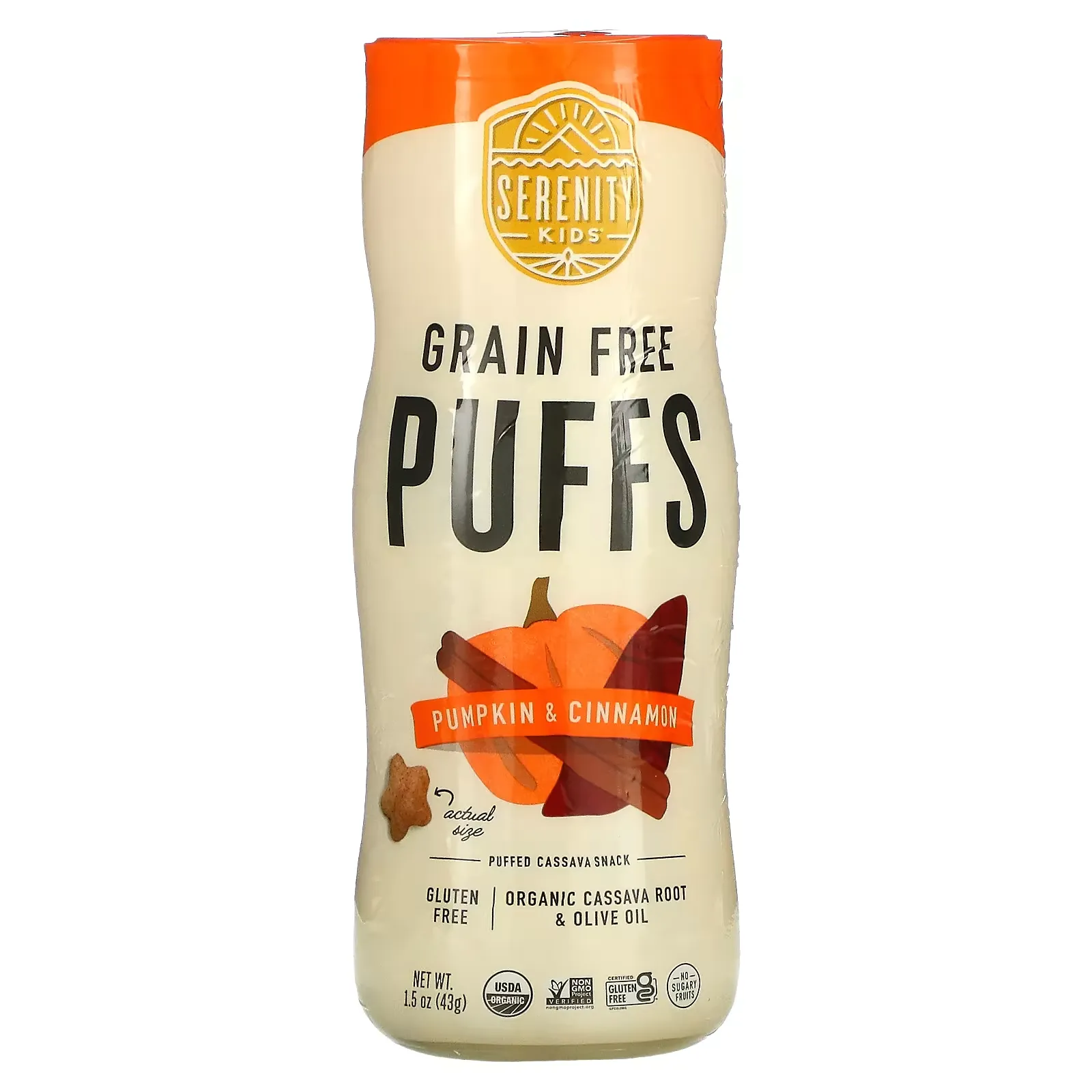 Grain Free Puffs, Pumpkin & Cinnamon, 1.5 oz (43 g)