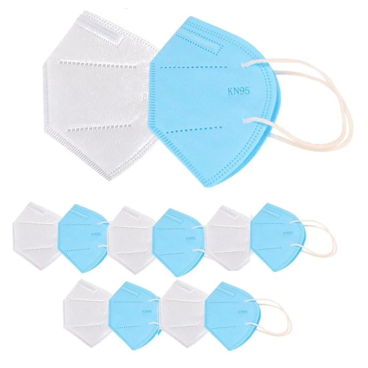 OOMPH Pack Of 36 Anti-pollution Reusable 5-layer Mask ( Blue,white)