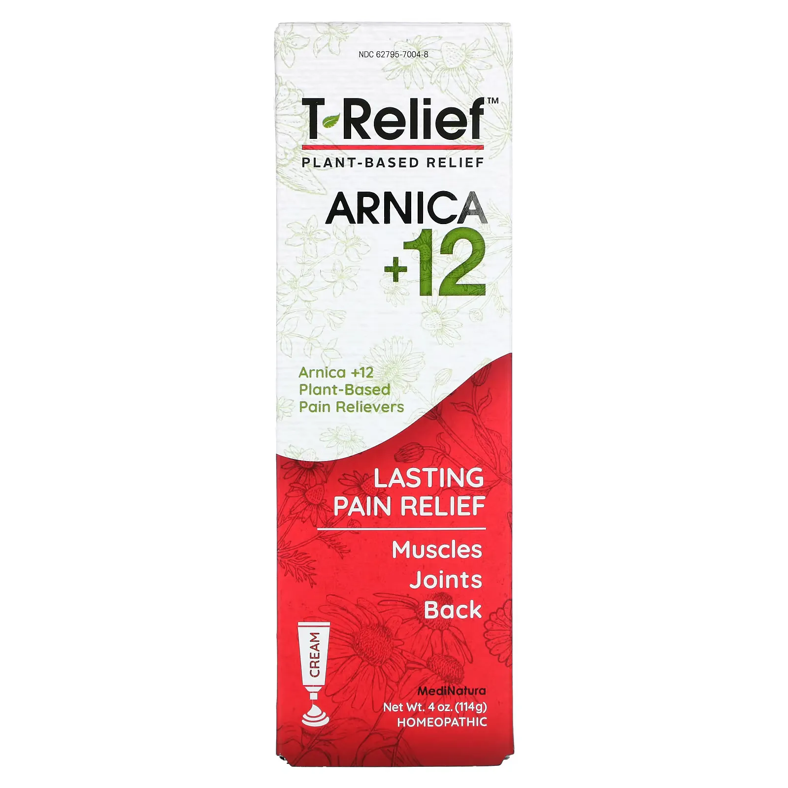 T-Relief, Arnica +12, Plant-Based Relief Cream, 4 oz (114 g)