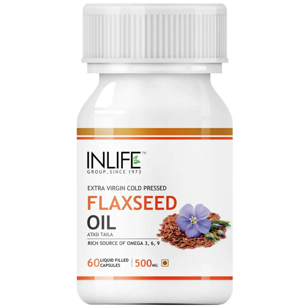 INLIFE Flaxseed Oil Omega 3,6,9,  60 capsules