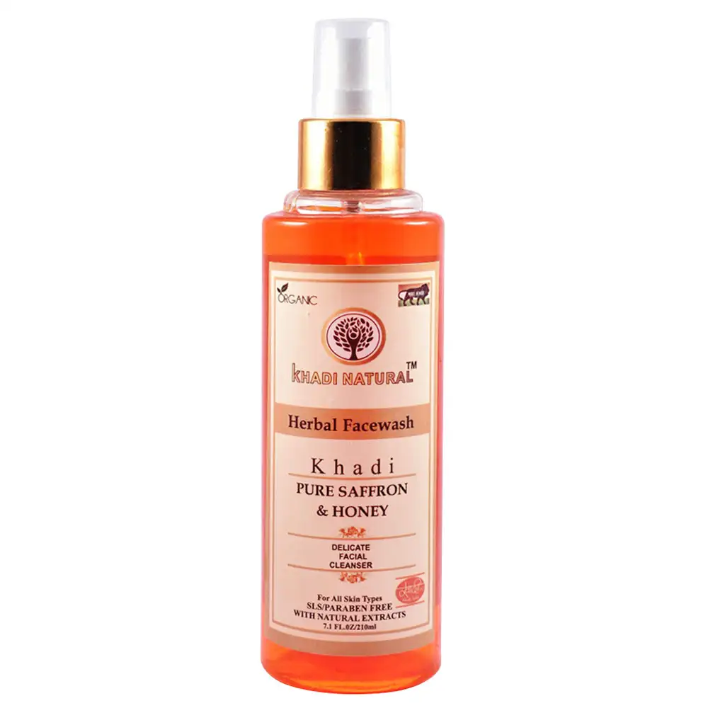 Khadi Natural Herbal Facewash,  210 ml  Pure Safforn & Honey