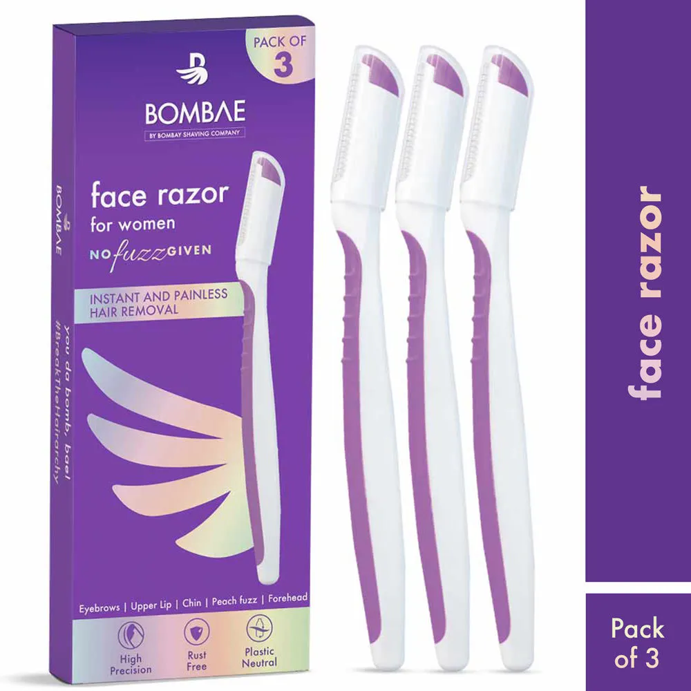 Bombae Painless Face Razor For Salon-Smooth Eyebrows (Pack Of 3)