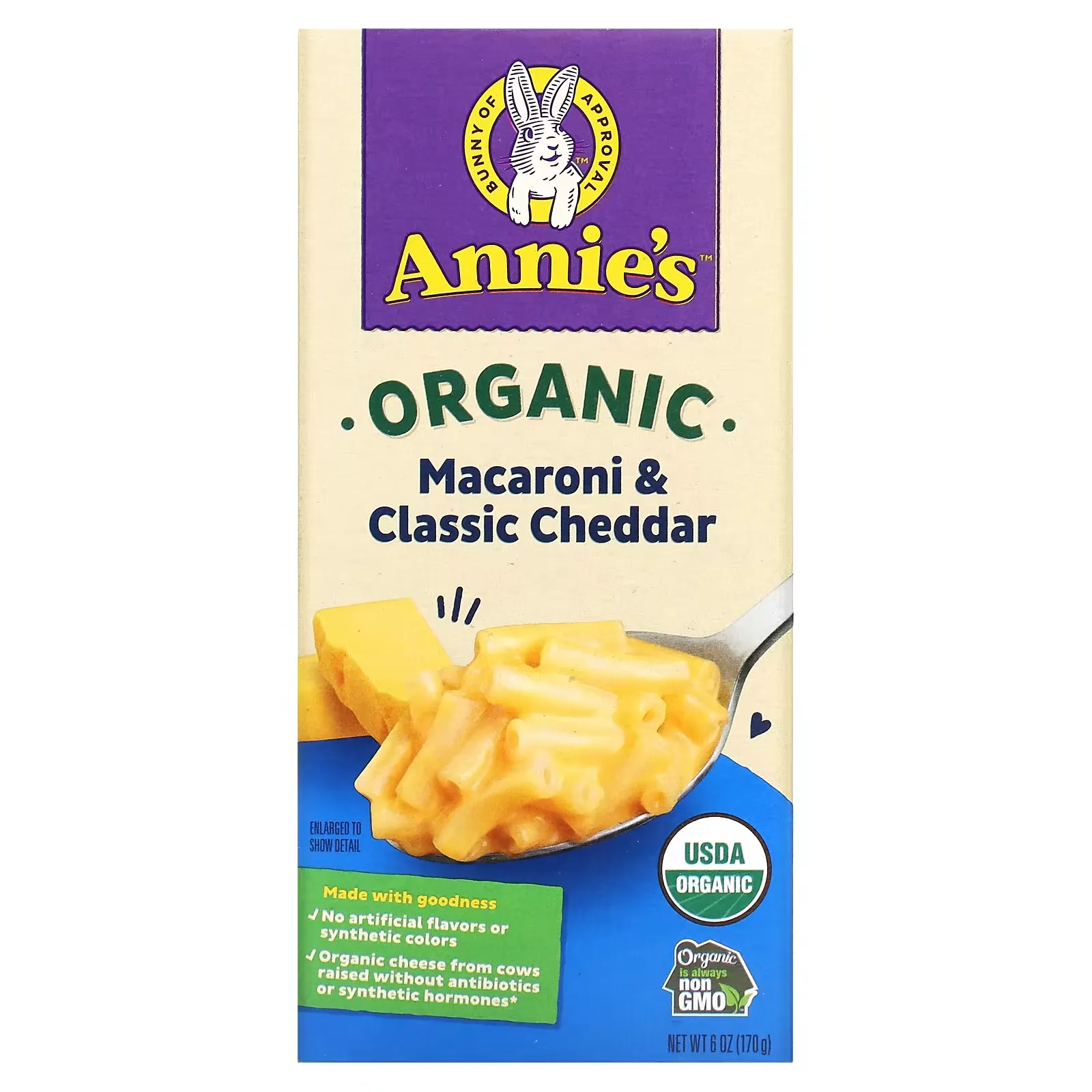 Organic Macaroni & Cheese, Classic Cheddar, 6 oz (170 g)