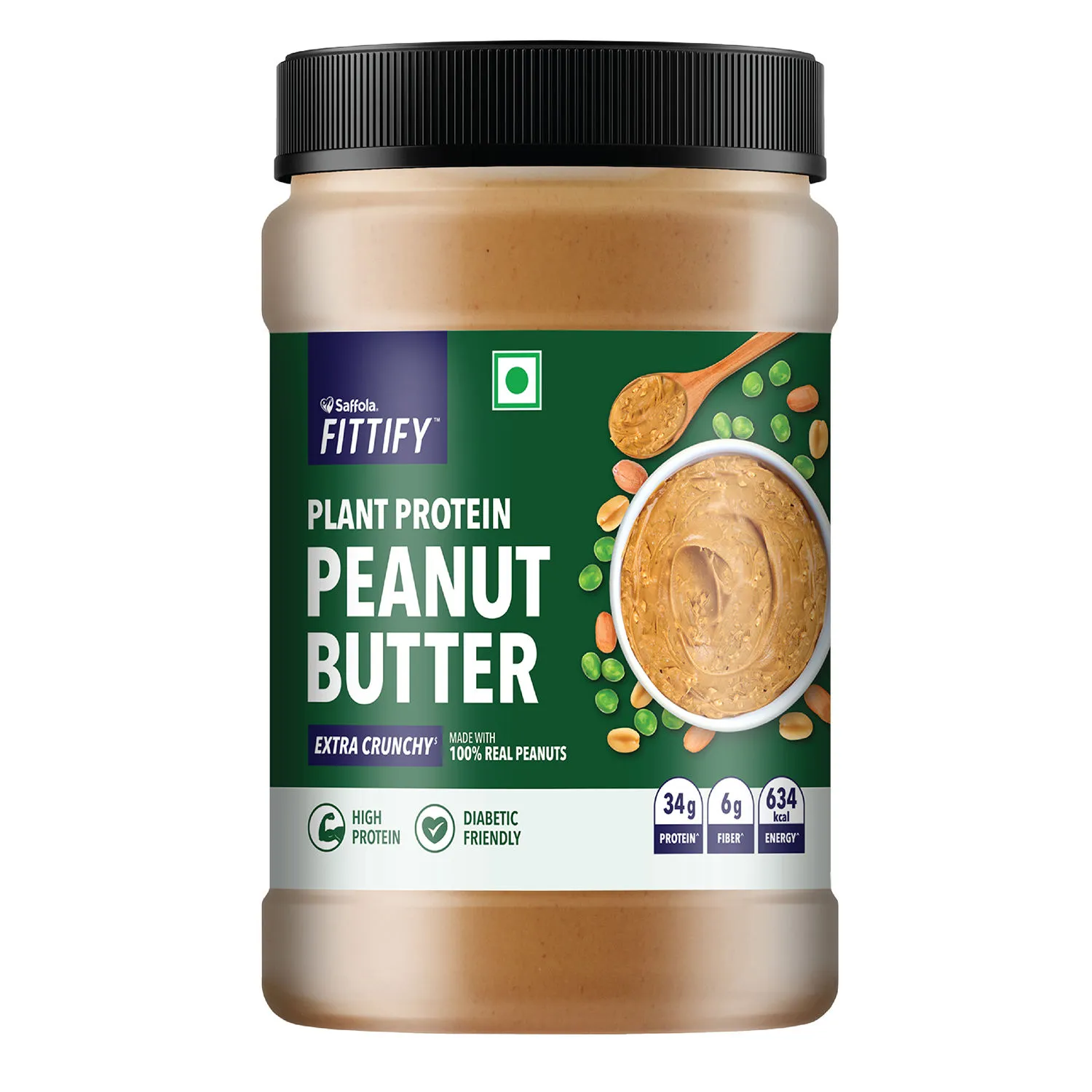 Saffola FITTIFY Plant Protein Peanut Butter Extra Crunchy