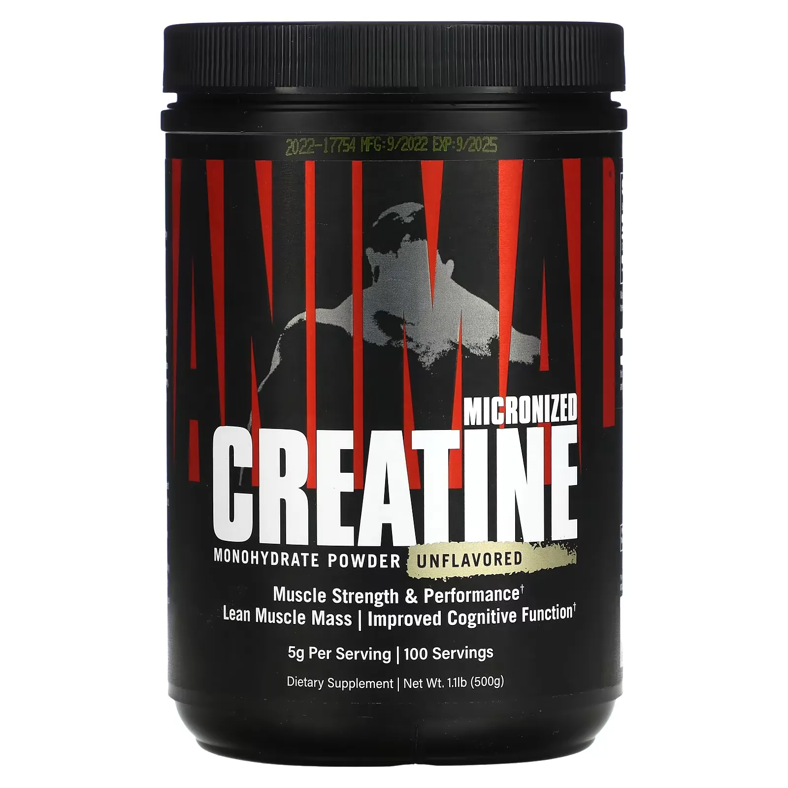 Animal Micronized Creatine, Monohydrate Powder, Unflavored, 1.1 lb (500 g)