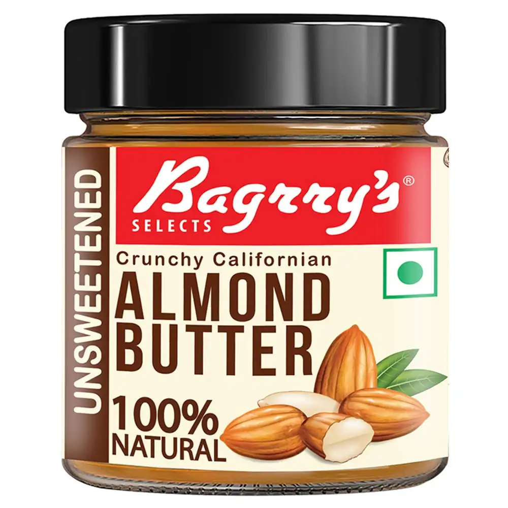 Bagrrys Almond Butter,  Unsweetened Crunchy Californian  200 g