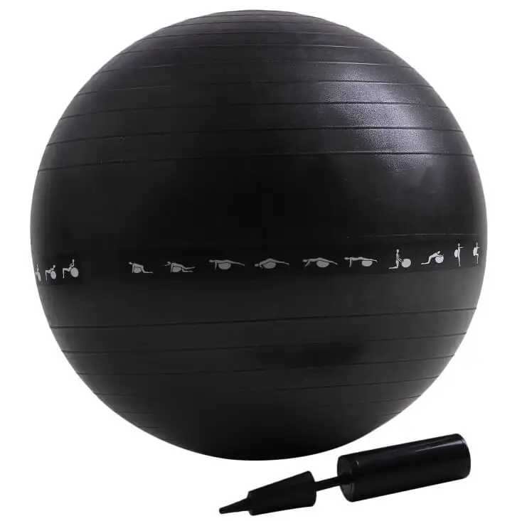 B Fit USA Anti-Burst Gym Ball with Pump (3629),  Black  65 cm