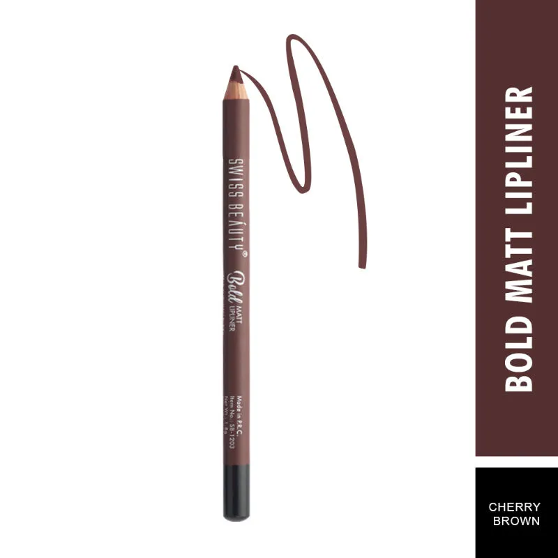 Swiss Beauty Bold Matte Lip Liner Pencil Set with Smudge Free and Waterproof Formula