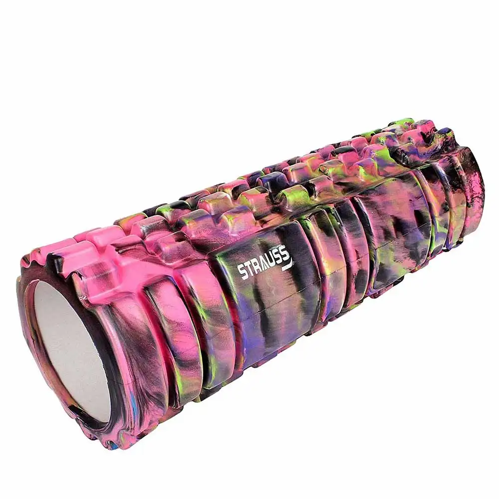 Strauss Deep Tissue Yoga Massage Foam Roller,  Multicolor Pink  33 cm