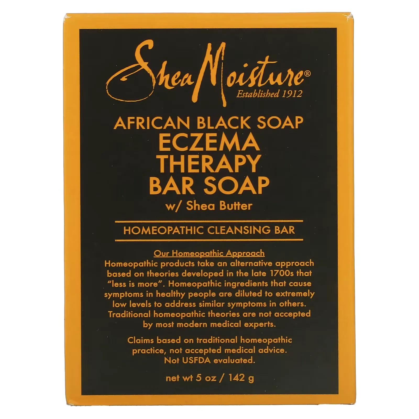 African Black Soap, Eczema Therapy Bar Soap with Shea Butter, 5 oz (142 g)