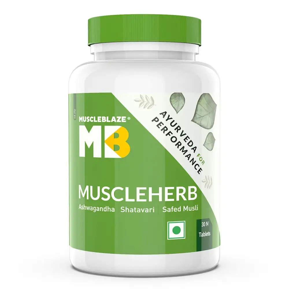 MuscleBlaze Ayurveda for Performance - MuscleHerb with Ashwagandha, Shatavari & Safed Musli,  30 tablet(s)  Unflavoured