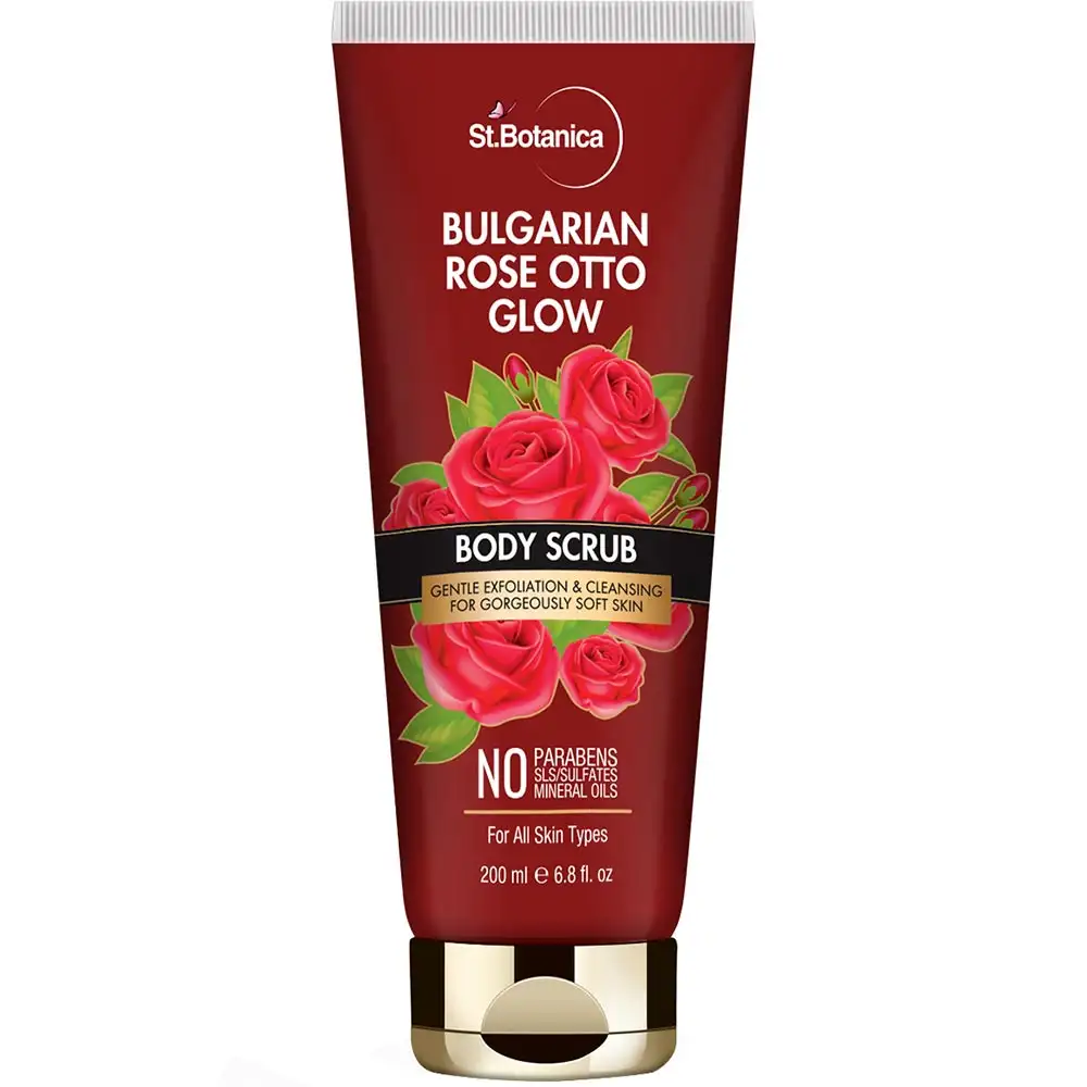 St.Botanica Bulgarian Rose Otto Glow Body Scrub,  200 ml  for All Skin Types