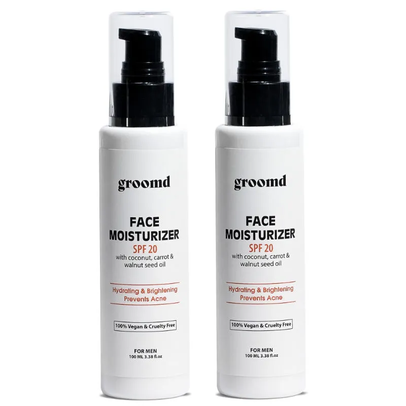 Groomd Face Moisturizer For Men With Coconut Oil Carrot Oil & Walnut Seed Oil