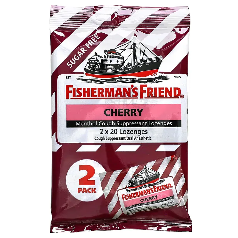 Menthol Cough Suppressant Lozenges, Sugar Free, Cherry, 40 Lozenges