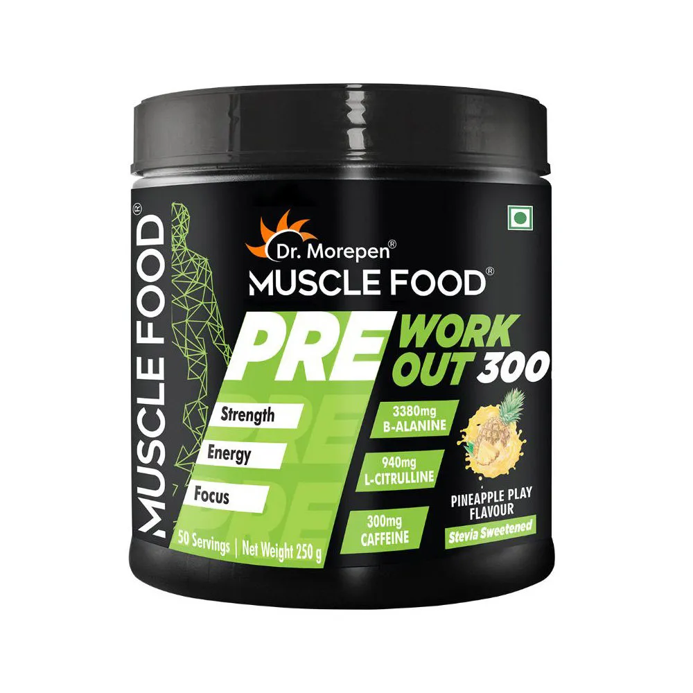 Dr. Morepen Muscle Food Pre Workout For Strength & Energy - Pineapple