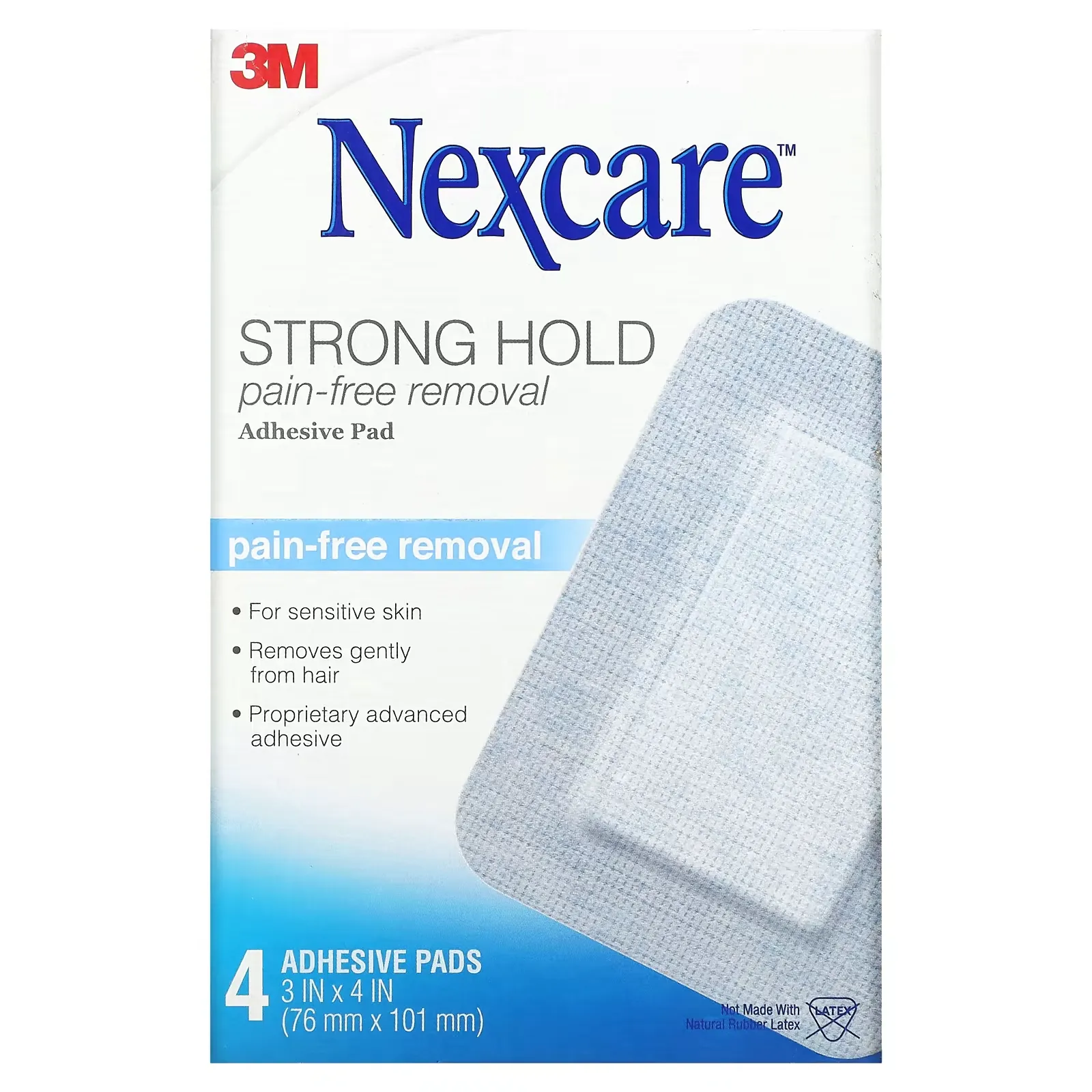 Strong Hold Pain-Free Removal Adhesive Pad, 4 Adhesive Pads