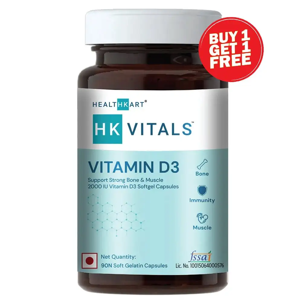 Healt HK Vitals Vitamin D3 (2000 IU),  90 capsules  Unflavoured