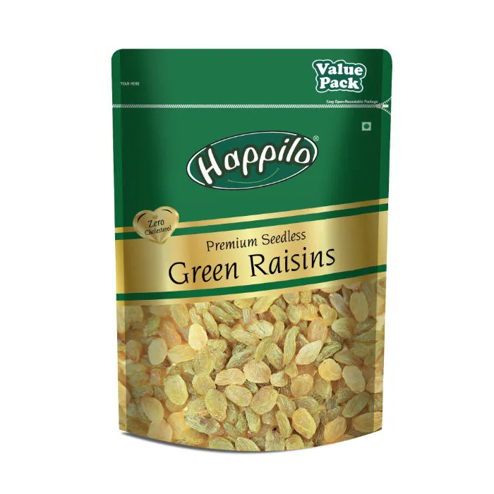 Happilo Premium Seedless Green Raisins (Value Pack)