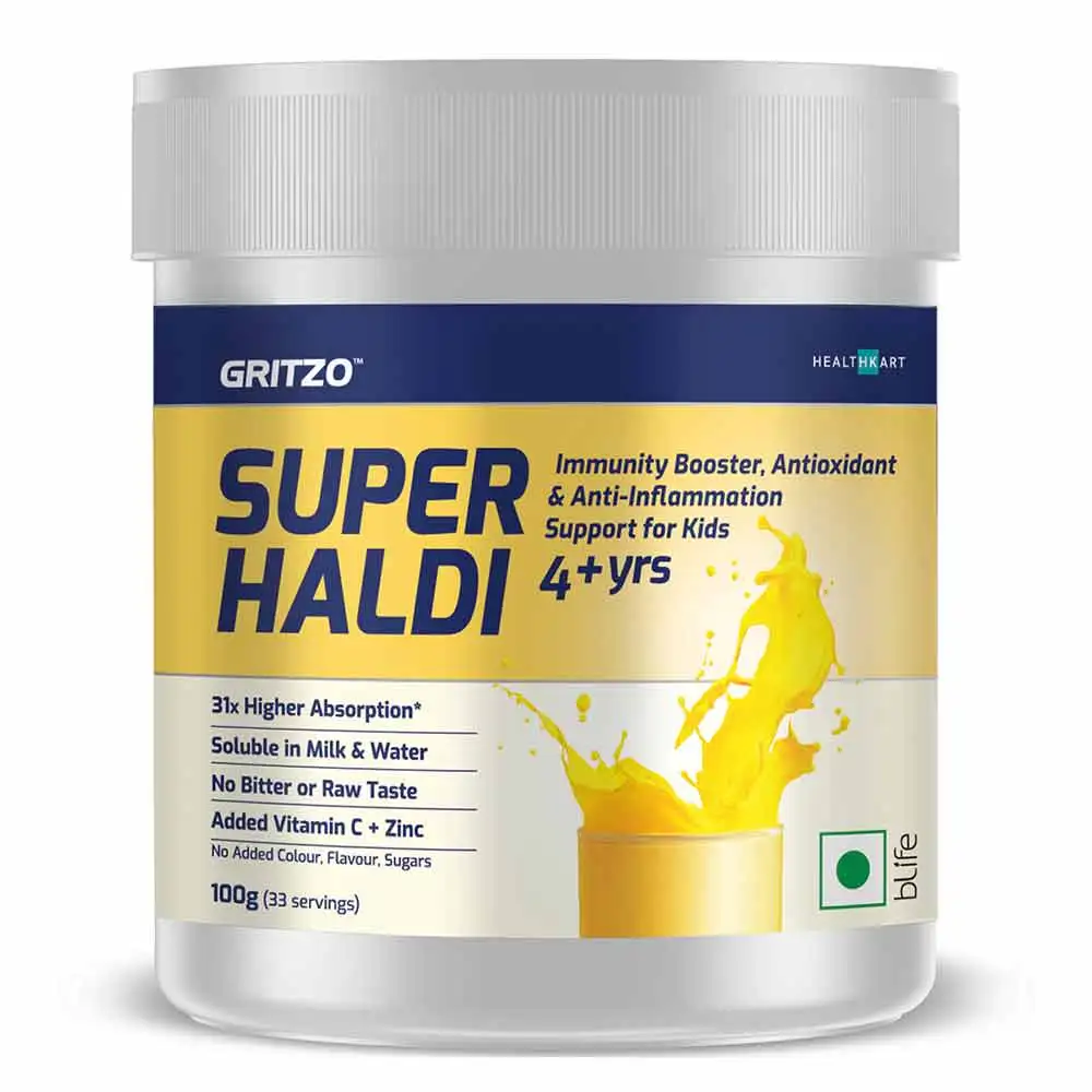 Gritzo SuperHaldi Kids Immunity, Antioxidant & Anti-Inflammation Support,  100 g  Unflavoured (33 Servings)