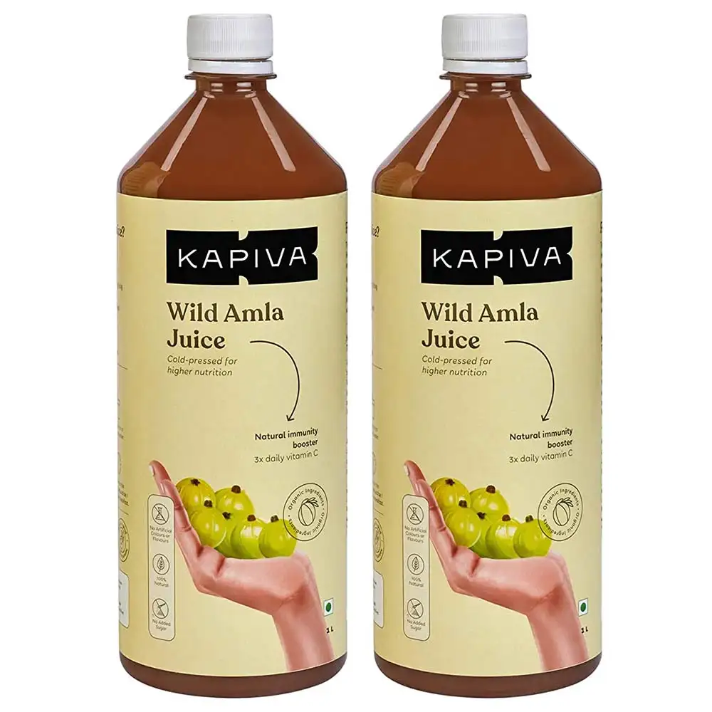 Kapiva Wild Amla Juice (Natural Immunity Booster),  Unflavoured (Pack of 2)  1 L