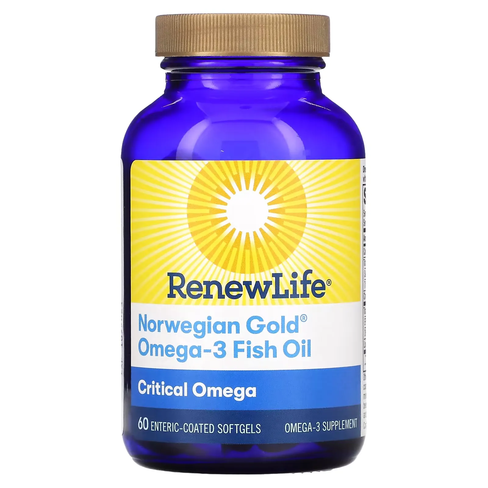 Critical Omega, Norwegian Gold Omega-3 Fish Oil, 60 Enteric-Coated Softgels