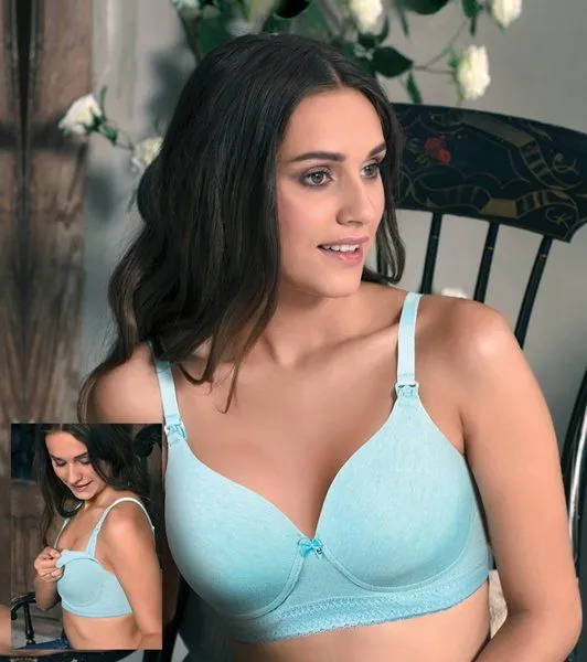 Enamor MT01 Nursing T-Shirt Bra - Padded Wirefree High Coverage - Capri Melange