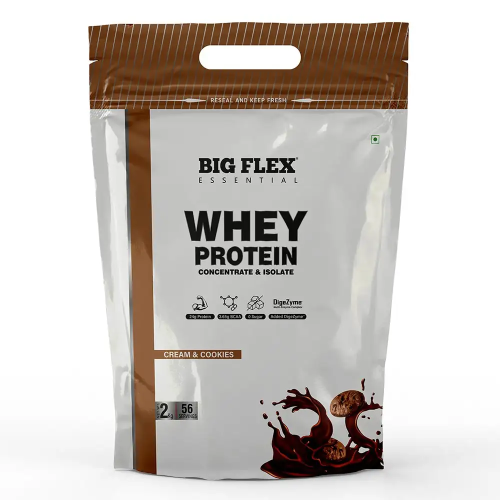 Big Flex Essential Whey Protein Concentrate & Isolate,  4.4 lb  Cream & Cookies