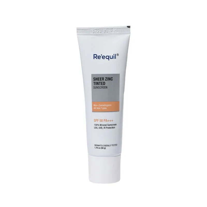 Re'equil Sheer Zinc Tinted Sunscreen Spf 50 Pa+++ 100% Mineral Sunscreen