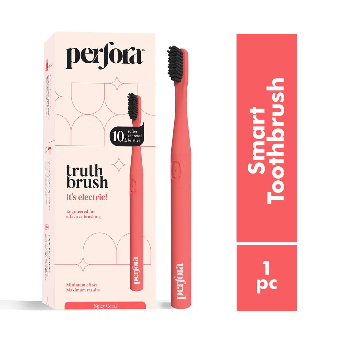 Perfora Spicy Coral Electric Toothbrush with 2 Vibrating Modes