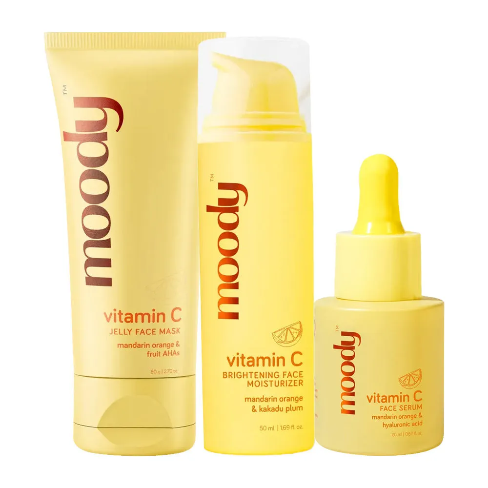 Moody Ready To Glow Combo Vitamin C Face Mask + Face Serum + Face Moisturiser