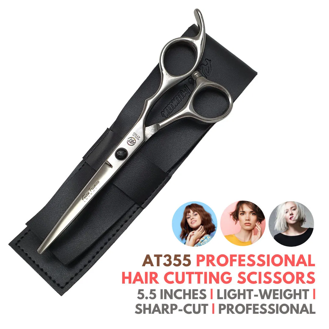 Alan Truman AT355 Black Screw 5.5 Inch Professional Hair Cutting Scissors