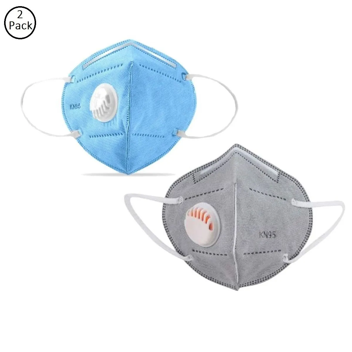 OOMPH Pack of 2 Anti-Pollution Reusable 5 Layer Mask - Blue Grey