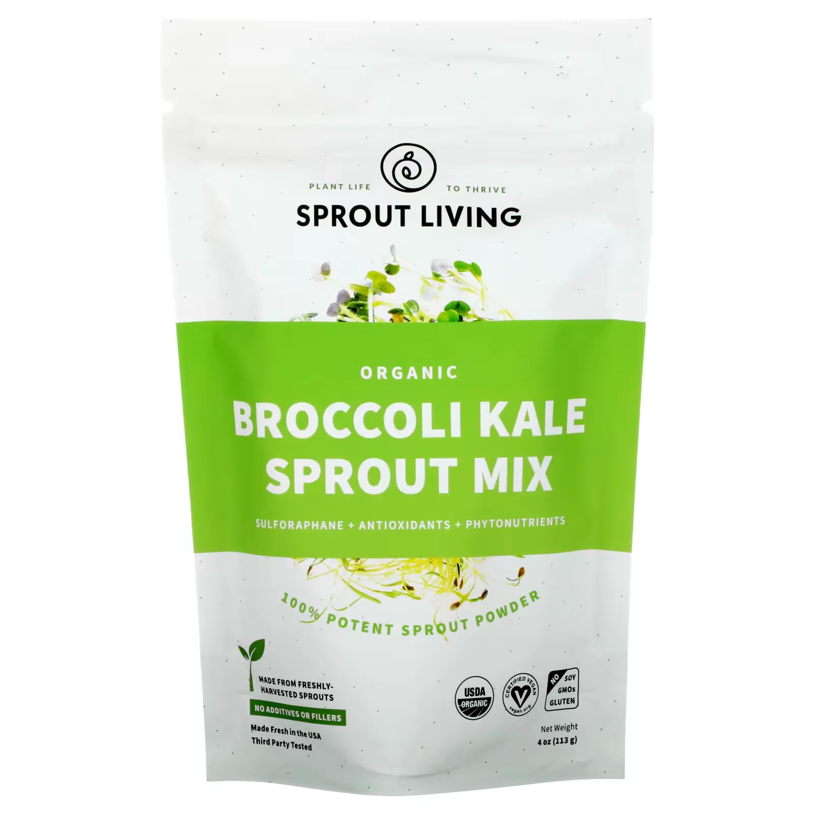 Organic Broccoli Kale Sprout Mix , 4 oz (113 g)