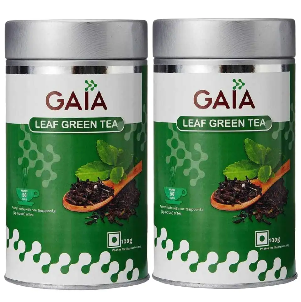 GAIA Green Tea Leaf (Pack of 2),  100 g  Unflavoured