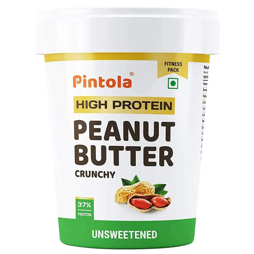 Pintola High Protein Peanut Butter,  0.510 kg  Unsweetened Crunchy