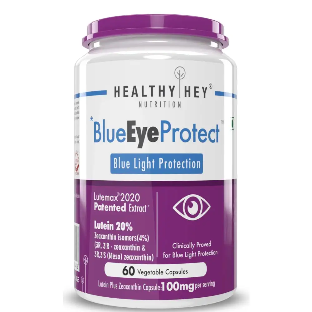 HealthyHey Nutrition BlueEyeProtect Lutein and Zeaxanthin,  60 capsules