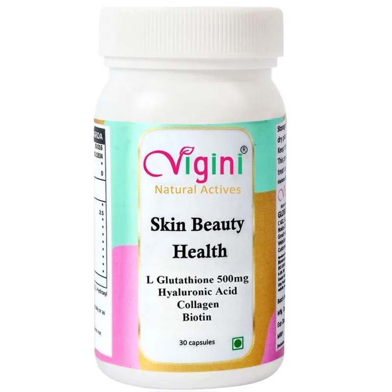 Vigini L Glutathione 500mg Biotin Hyaluronic Acid Skin Brightening Whitening Radiance