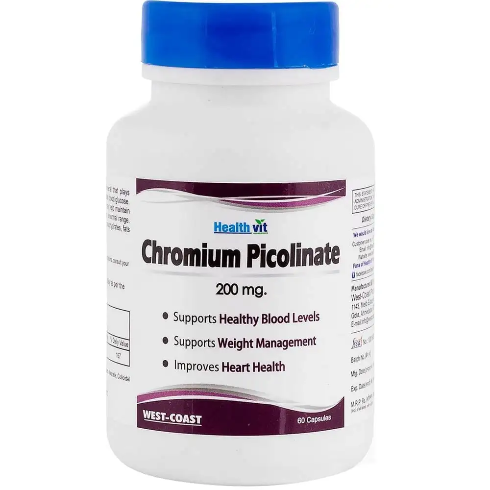 Healthvit Chromium Picolinate 200mcg,  60 capsules