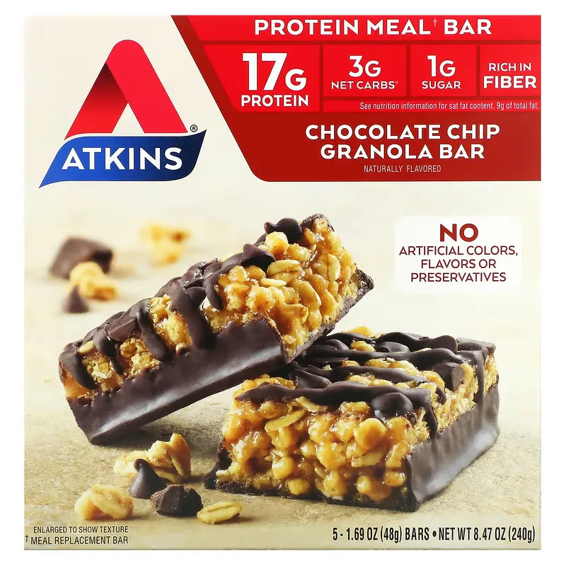 Chocolate Chip Granola Bar, 5 Bars, 1.69 oz (48 g) Each