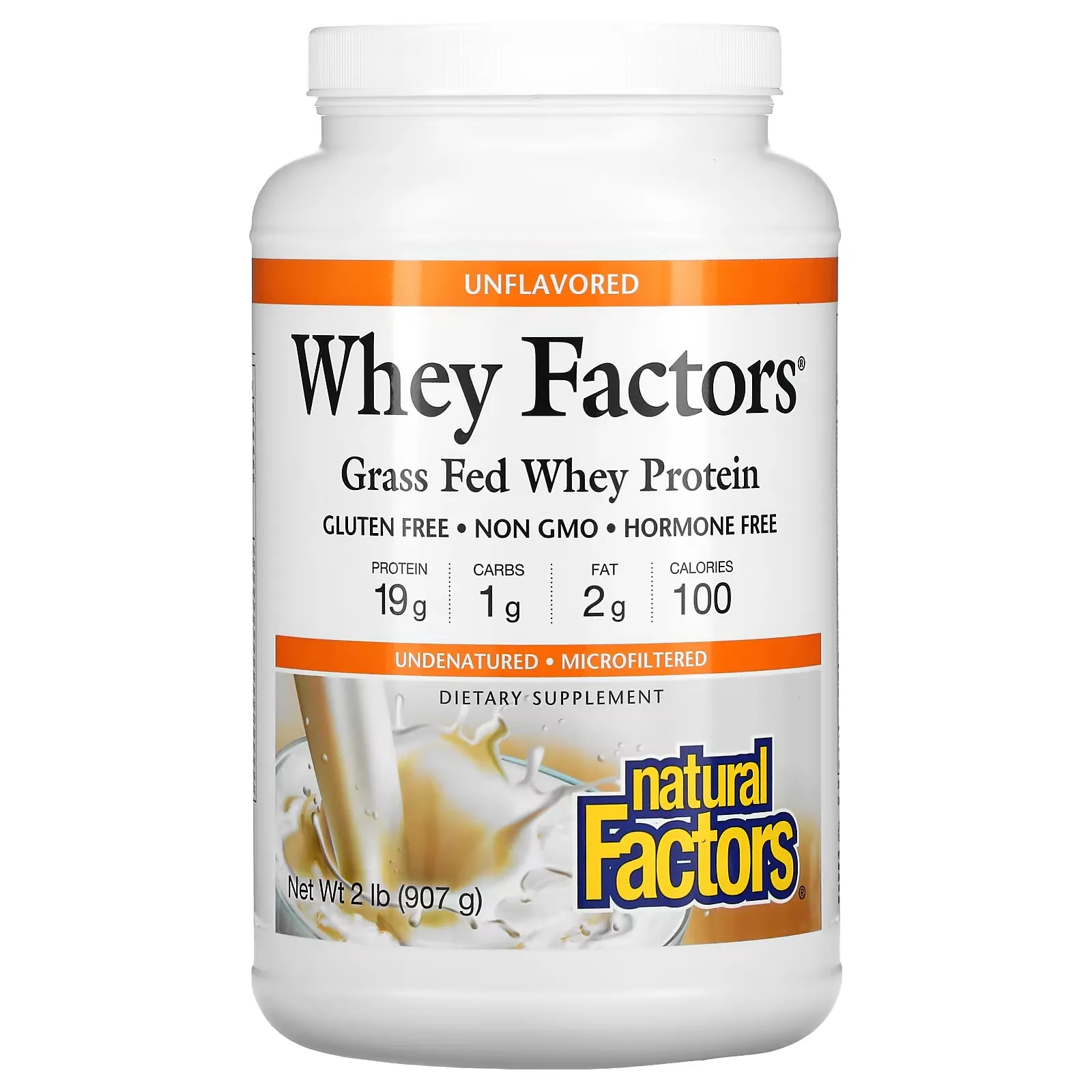 Whey Factors, Grass Fed Whey Protein, Unflavored, 2 lb (907 g)