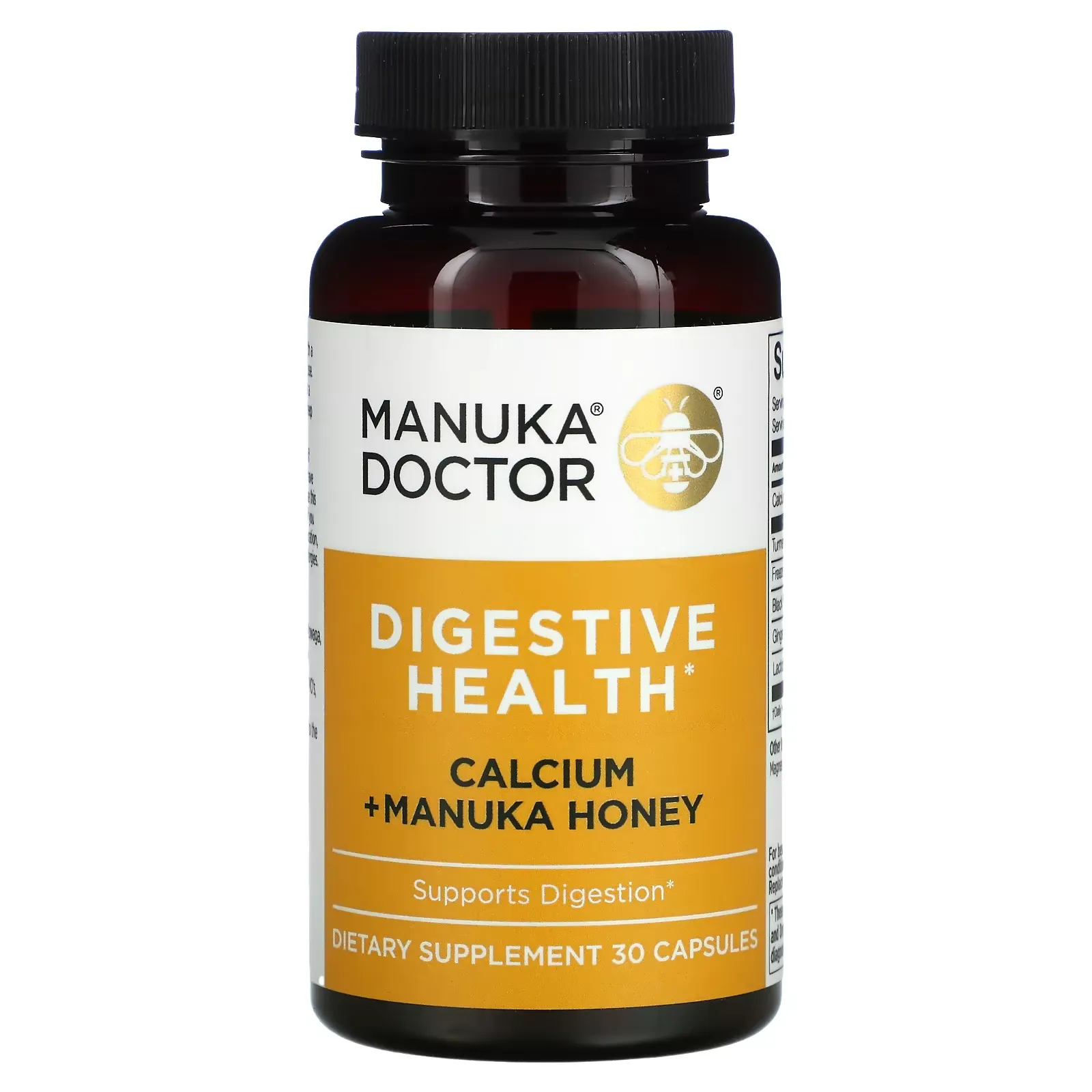 Digestive Health, Calcium + Manuka Honey, 30 Capsules