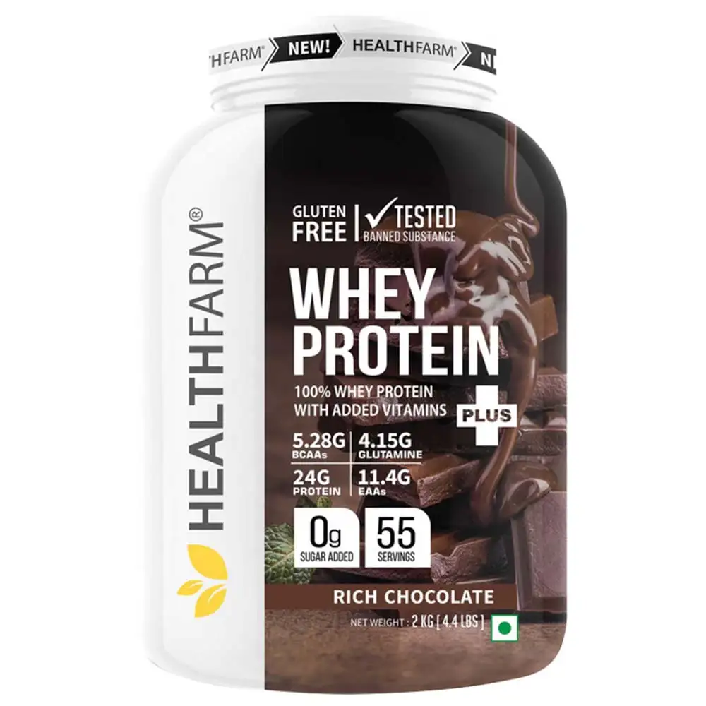 Healthfarm Whey Protein Plus,  4.4 lb  Rich Chocolate