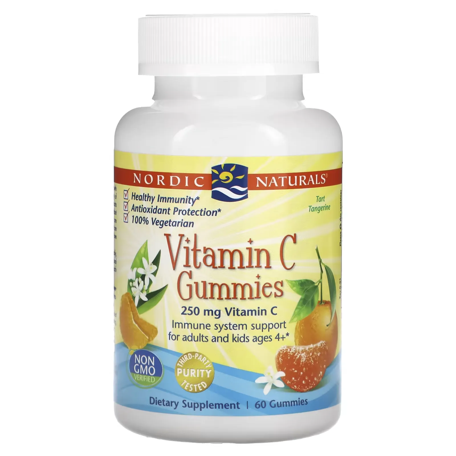 Vitamin C Gummies, Ages 4+, Tart Tangerine, 125 mg, 60 Gummies