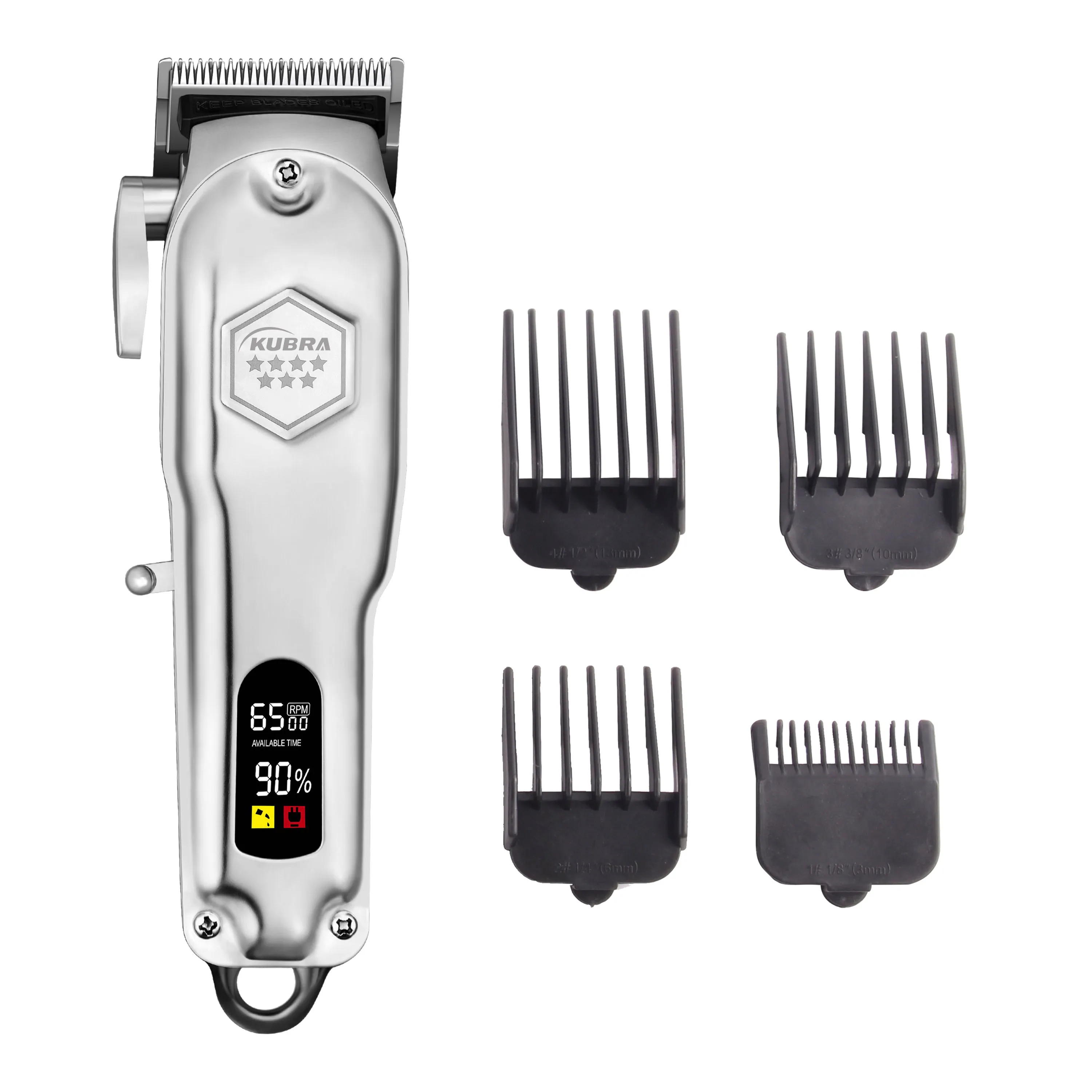 KUBRA KB-409 Professional Hair Clipper Runtime: 300 Min Trimmer For Men & Women (Silver)