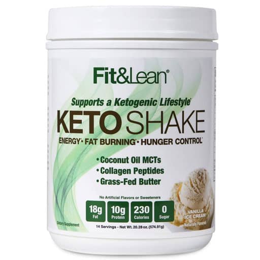 Fit and Lean Keto Shake - Vanilla Ice Cream - 14 Servings