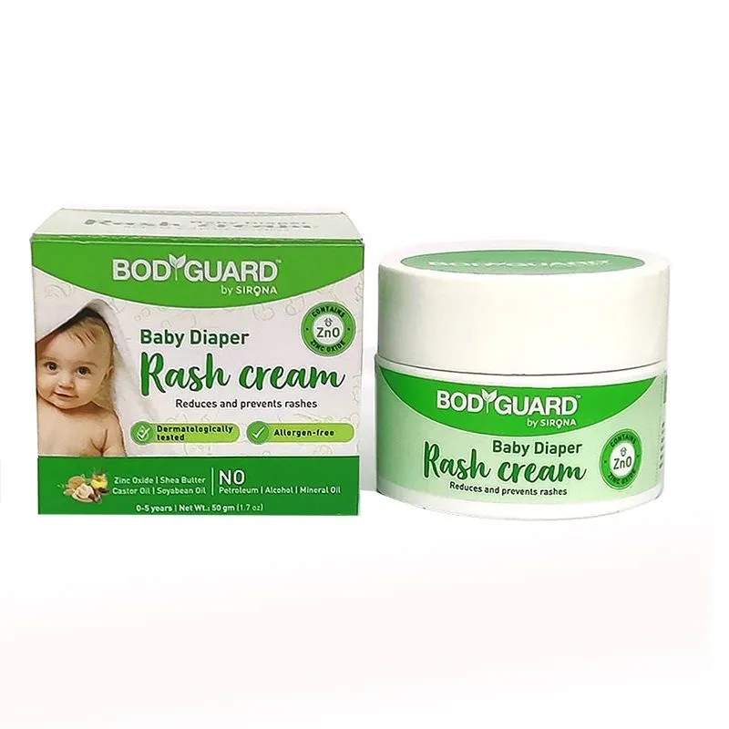 Bodyguard Diaper Rash Cream for Babies (50 gm) with Shea Butter, Caster Oil & Soyabean Oil